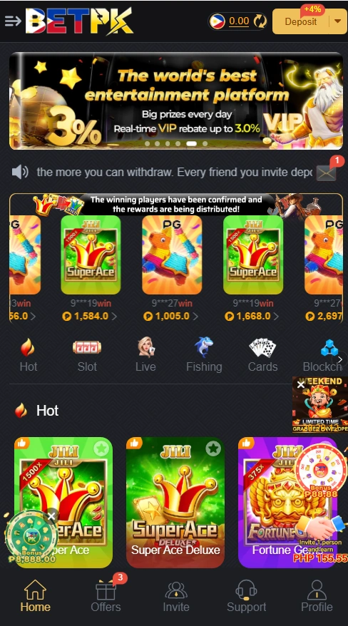 BetPK Game interface screenshot